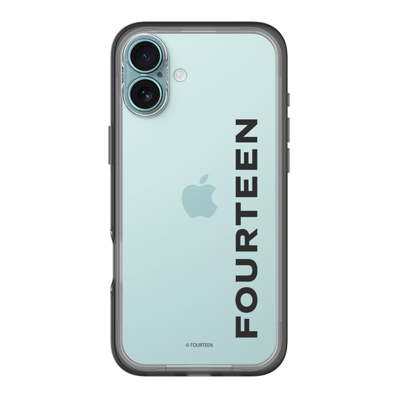 スリムプロテクションプレミアムケース［ フォーティーン - フォーティーンロゴ - クリア ］