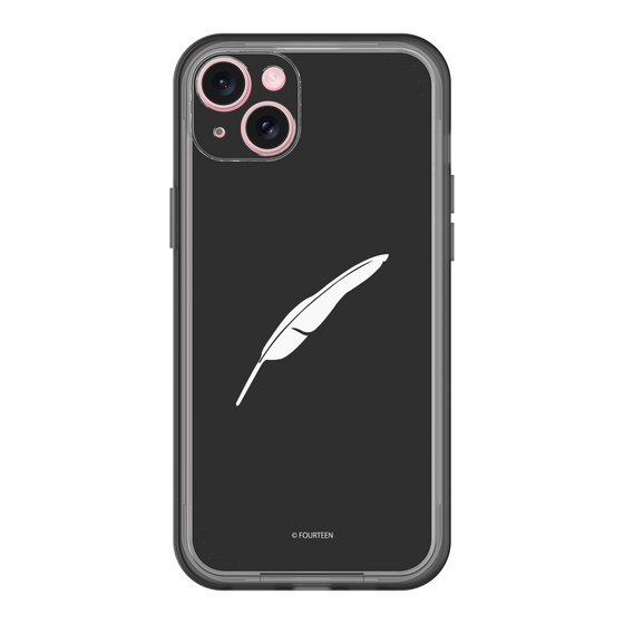 スリムプロテクションプレミアムケース［ フォーティーン - 羽ロゴ - ブラック ］