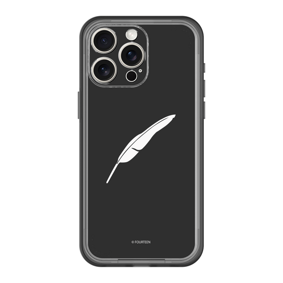 スリムプロテクションプレミアムケース［ フォーティーン - 羽ロゴ - ブラック ］