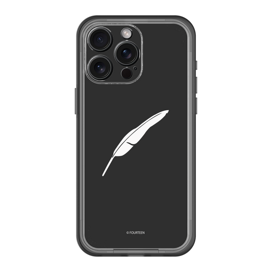 スリムプロテクションプレミアムケース［ フォーティーン - 羽ロゴ - ブラック ］