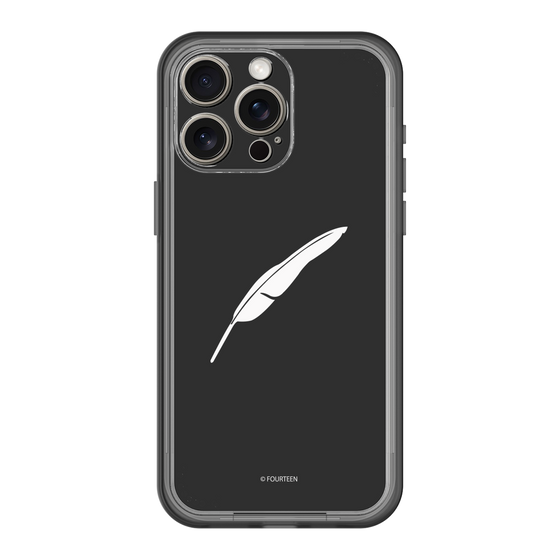 スリムプロテクションプレミアムケース［ フォーティーン - 羽ロゴ - ブラック ］