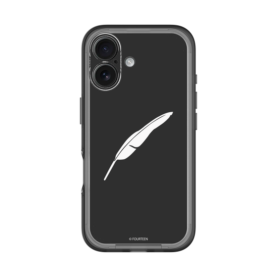 スリムプロテクションプレミアムケース［ フォーティーン - 羽ロゴ - ブラック ］