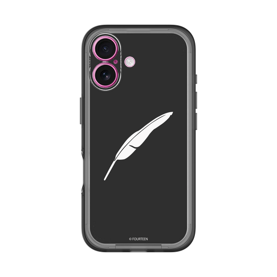 スリムプロテクションプレミアムケース［ フォーティーン - 羽ロゴ - ブラック ］