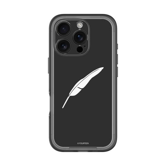 スリムプロテクションプレミアムケース［ フォーティーン - 羽ロゴ - ブラック ］