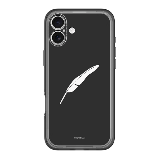 スリムプロテクションプレミアムケース［ フォーティーン - 羽ロゴ - ブラック ］