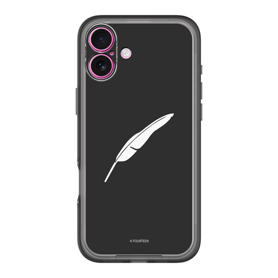 スリムプロテクションプレミアムケース［ フォーティーン - 羽ロゴ - ブラック ］