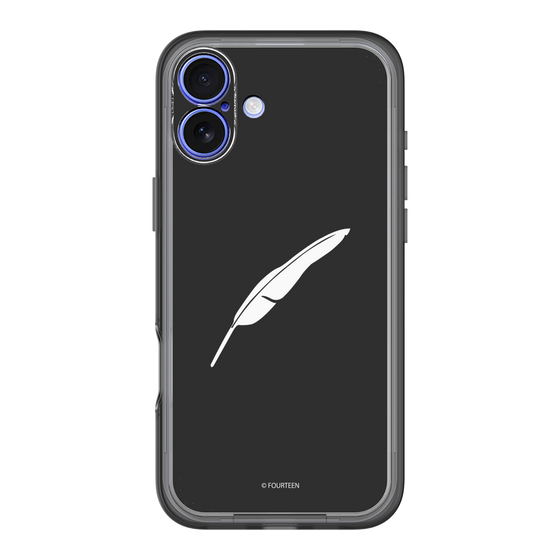 スリムプロテクションプレミアムケース［ フォーティーン - 羽ロゴ - ブラック ］