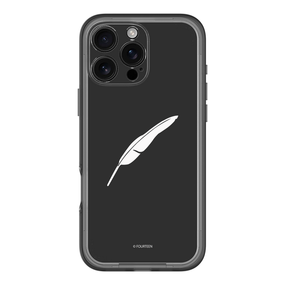 スリムプロテクションプレミアムケース［ フォーティーン - 羽ロゴ - ブラック ］