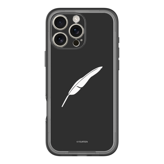 スリムプロテクションプレミアムケース［ フォーティーン - 羽ロゴ - ブラック ］