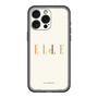 スリムプロテクションプレミアムケース［ ELLE×ポムポムプリン - ロゴ - ベージュ ］