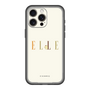 スリムプロテクションプレミアムケース［ ELLE×ポムポムプリン - ロゴ - ベージュ ］