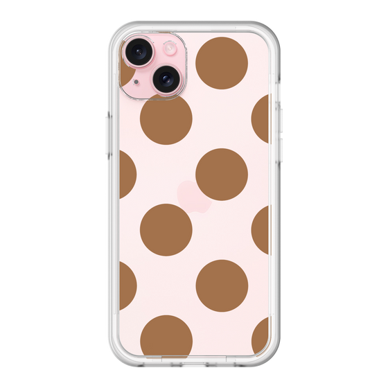スリムプロテクションプレミアムケース［ シンプルドット - Brown ］