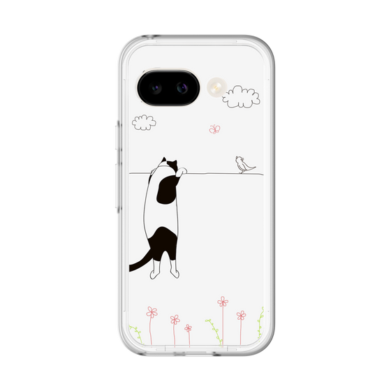 スリムプロテクションプレミアムケース［ 夢中に覗く三毛ねこ ］