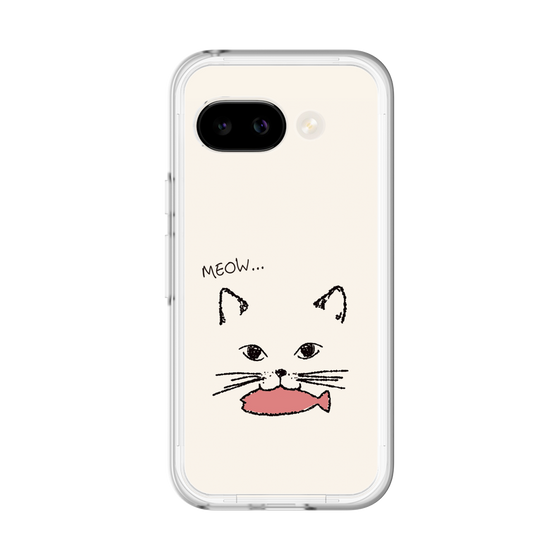 スリムプロテクションプレミアムケース［ 食いしん坊なねこ - White ］
