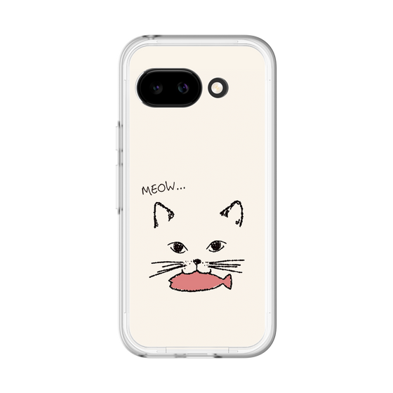 スリムプロテクションプレミアムケース［ 食いしん坊なねこ - White ］