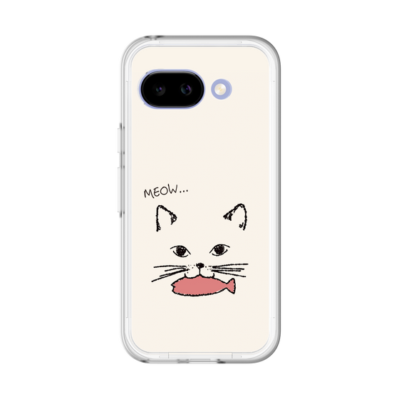 スリムプロテクションプレミアムケース［ 食いしん坊なねこ - White ］