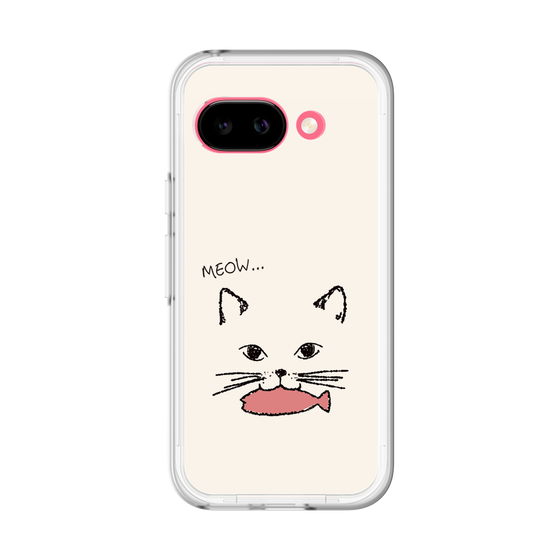 スリムプロテクションプレミアムケース［ 食いしん坊なねこ - White ］