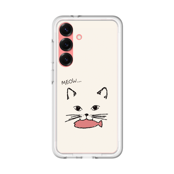 スリムプロテクションプレミアムケース［ 食いしん坊なねこ - White ］