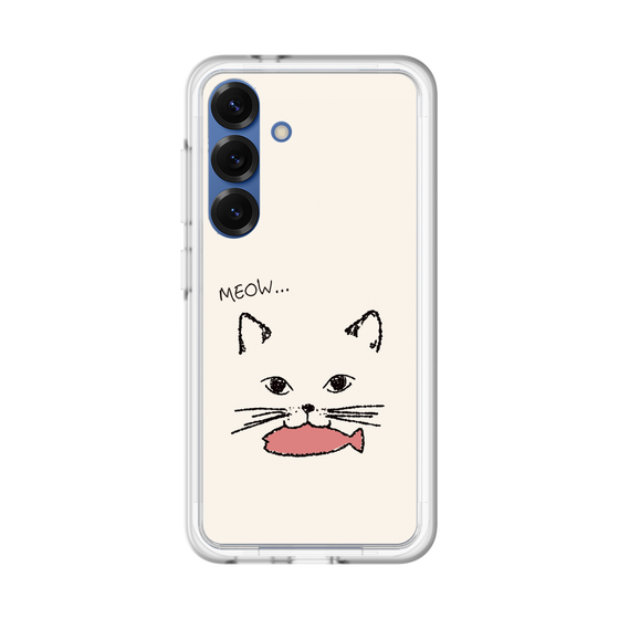 スリムプロテクションプレミアムケース［ 食いしん坊なねこ - White ］