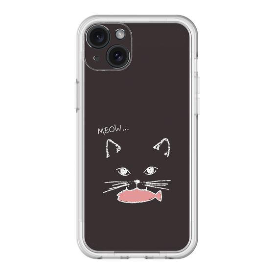 スリムプロテクションプレミアムケース［ 食いしん坊なねこ - Black ］
