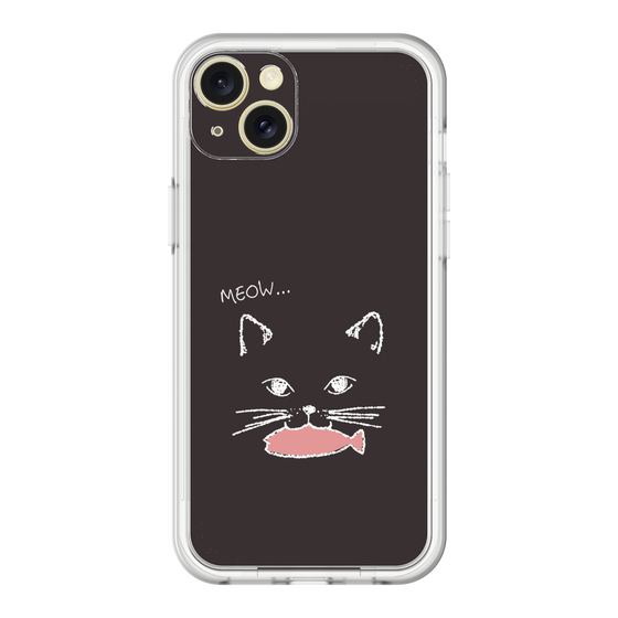 スリムプロテクションプレミアムケース［ 食いしん坊なねこ - Black ］