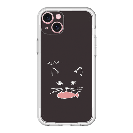 スリムプロテクションプレミアムケース［ 食いしん坊なねこ - Black ］