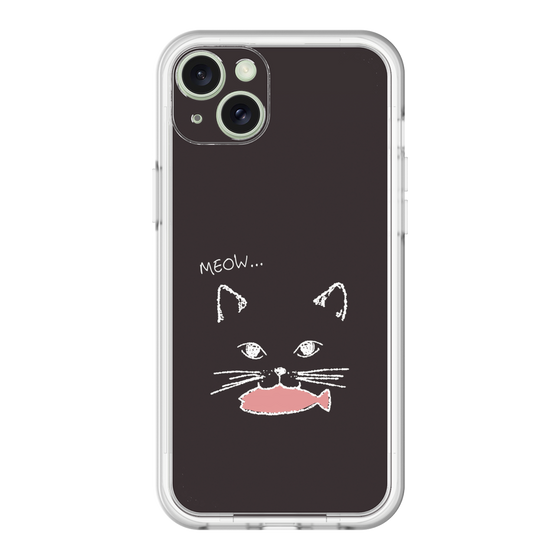 スリムプロテクションプレミアムケース［ 食いしん坊なねこ - Black ］