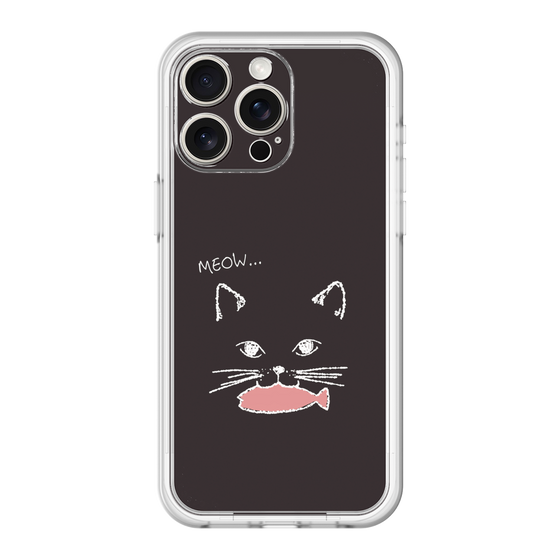 スリムプロテクションプレミアムケース［ 食いしん坊なねこ - Black ］