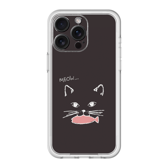 スリムプロテクションプレミアムケース［ 食いしん坊なねこ - Black ］