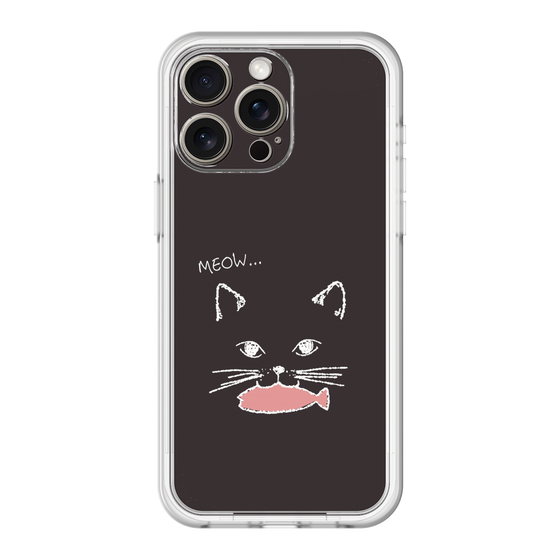 スリムプロテクションプレミアムケース［ 食いしん坊なねこ - Black ］