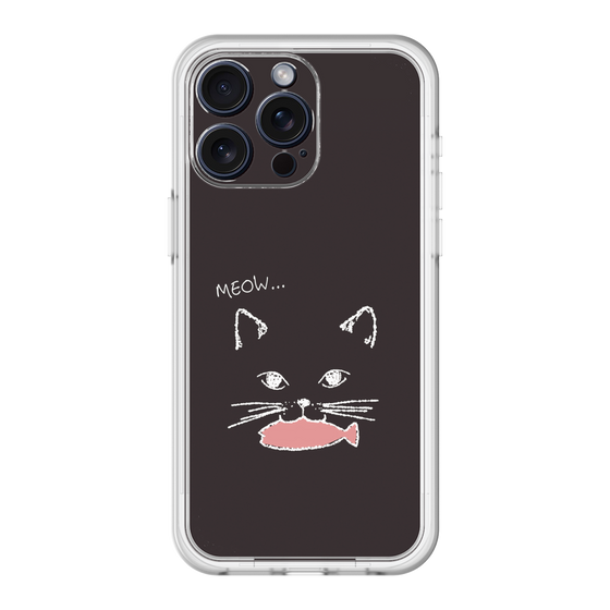 スリムプロテクションプレミアムケース［ 食いしん坊なねこ - Black ］