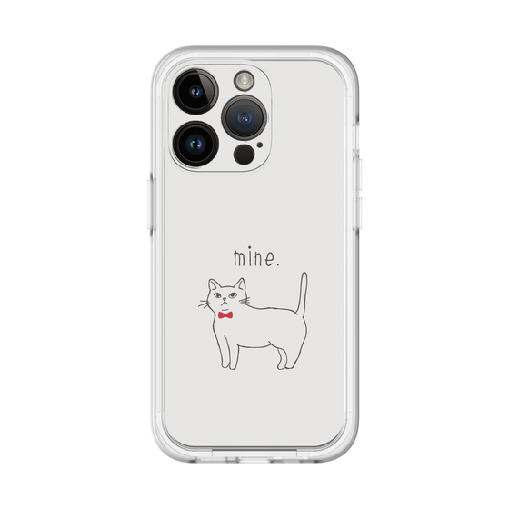 スリムプロテクションプレミアムケース［ 蝶ネクタイねこ - White ］