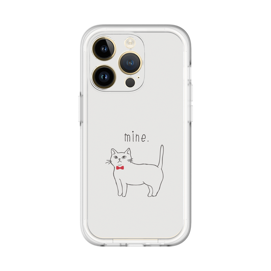 スリムプロテクションプレミアムケース［ 蝶ネクタイねこ - White ］