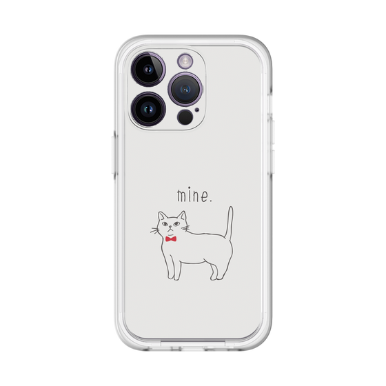 スリムプロテクションプレミアムケース［ 蝶ネクタイねこ - White ］