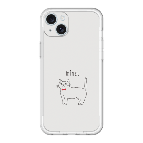 スリムプロテクションプレミアムケース［ 蝶ネクタイねこ - White ］