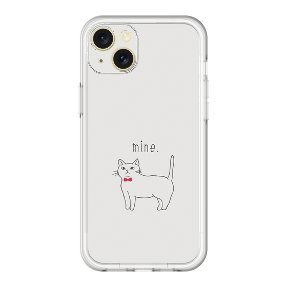 スリムプロテクションプレミアムケース［ 蝶ネクタイねこ - White ］
