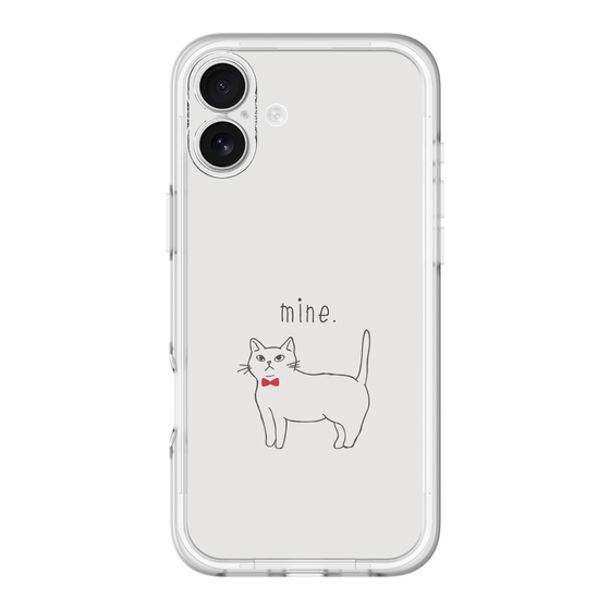 スリムプロテクションプレミアムケース［ 蝶ネクタイねこ - White ］