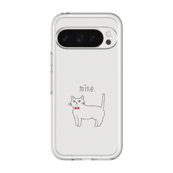 スリムプロテクションプレミアムケース［ 蝶ネクタイねこ - White ］