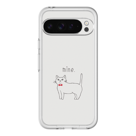 スリムプロテクションプレミアムケース［ 蝶ネクタイねこ - White ］