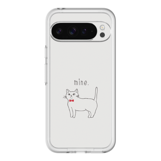 スリムプロテクションプレミアムケース［ 蝶ネクタイねこ - White ］