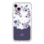 スリムプロテクションプレミアムケース［ ツインドットフラワー - Navy ］