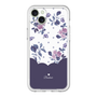 スリムプロテクションプレミアムケース［ ツインドットフラワー - Navy ］