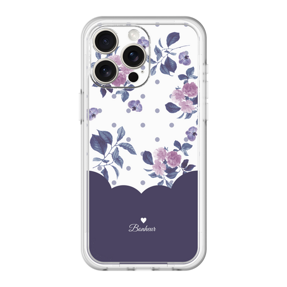 スリムプロテクションプレミアムケース［ ツインドットフラワー - Navy ］