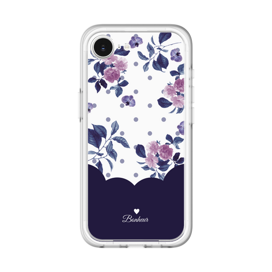 スリムプロテクションプレミアムケース［ ツインドットフラワー - Navy ］