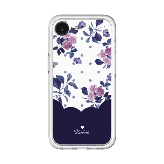 スリムプロテクションプレミアムケース［ ツインドットフラワー - Navy ］