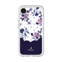 スリムプロテクションプレミアムケース［ ツインドットフラワー - Navy ］
