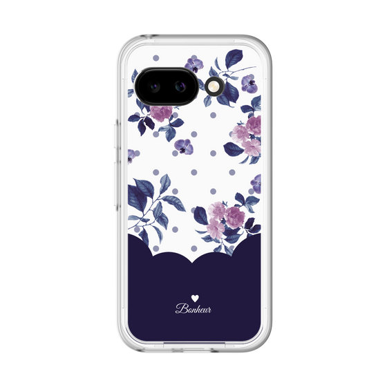 スリムプロテクションプレミアムケース［ ツインドットフラワー - Navy ］