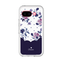 スリムプロテクションプレミアムケース［ ツインドットフラワー - Navy ］