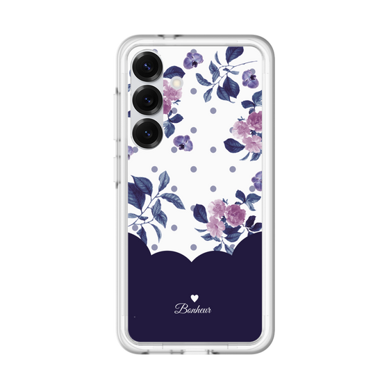 スリムプロテクションプレミアムケース［ ツインドットフラワー - Navy ］