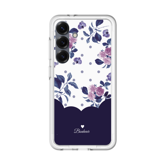 スリムプロテクションプレミアムケース［ ツインドットフラワー - Navy ］